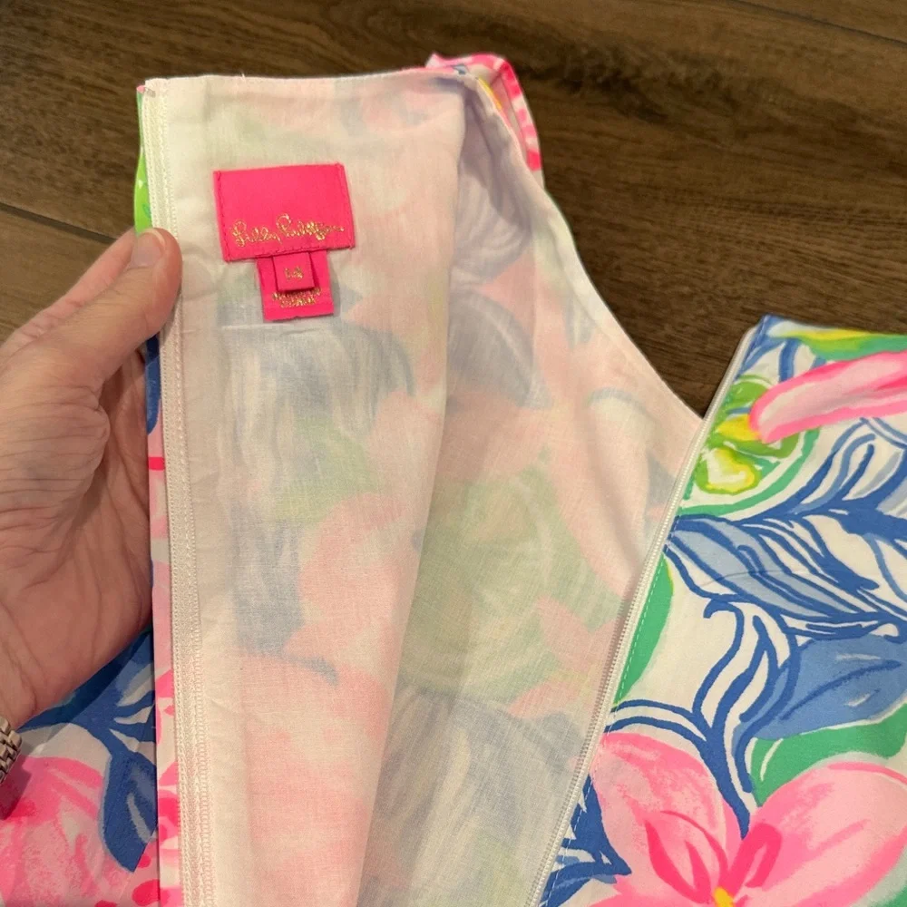 Lilly Pulitzer Vibrant Pink and Blue Kids shift Dress - Picture 6 of 6